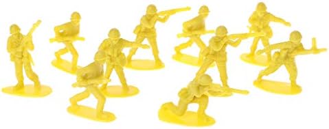 ShapeW 10 Pcs Various Pose Toy Soldiers Figures, Army Men Green Toy Soldiers, Toy Soldiers Action Figures for Kids (Yellow)