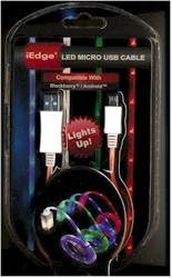 IEDGE RED 3' LED MICRO USB CABLE E-230