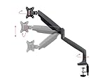 Monoprice Smooth Full Motion Single Monitor Adjustable Gas Spring Desk Mount - Black For Large Screens, Supports Up To 34 inch Monitors, 19.8 LBS Display Weight - Workstream Collection