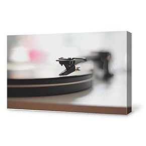 Canvas Wall Art Retro Record Player Canvas Painting Wall Decor for Living Room Framed Home Decorations - 12x18 inches