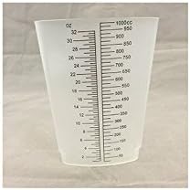 Medegen H972-01 Triangular Graduate Measuring Container, Non-Sterilizable, Clear, 32 oz Capacity, Pack of 200