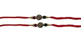 Set of Two, Om - Swastik Design, Rakhi thread, Raksha bandhan Gift for your Brother, Red Color