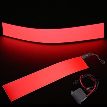 C-FUNN 12X2 Inch 12V Flexible Electroluminescent Tape El Panel Backlight Decorations Light With Inverter - Red