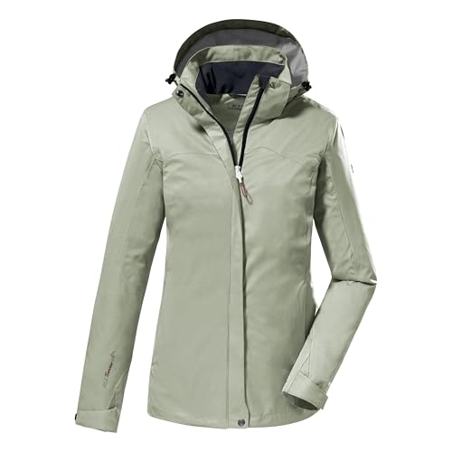 killtec Donna Giacca funzionale/giubbotto da esterno con cappuccio senza zip KOS 133 WMN JCKT, helles salbei, 34, 38383-000