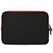 Evecase 11.6-Inch Neoprene Padded Slim Sleeve Case with Exterior Accessory Zipper Pocket for Laptop Notebook Chromebook Computer - Black with Red Trim