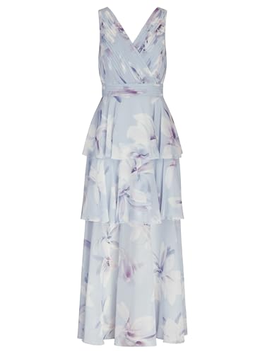APART Fashion Abendkleid Abito da Sera, Azzurro/Multicolore, 40 Donna