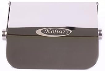 Toilet paper holder stainless steel wall mount chrome finish by Kohars. Bathroom toilet paper roll / tissue holder wall mounted with cover.