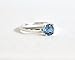 6mm London Blue Topaz and Argentium Sterling Silver Ring - Blue Gemstone Prong Ring