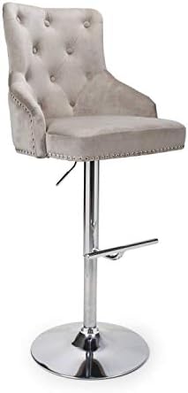 xpress delivery Rocco Brushed Velvet Mink Bar Stool
