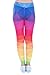 PINK PLOT Basic Printed Leggings Patterned High Elasticity Pants for Women Girls One Size-Fit XS-L Triangles Rainbow M