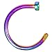 Body Candy Titanium Anodized Stainless Steel Rainbow Nose Stud Hoop 18 Gauge 5/16