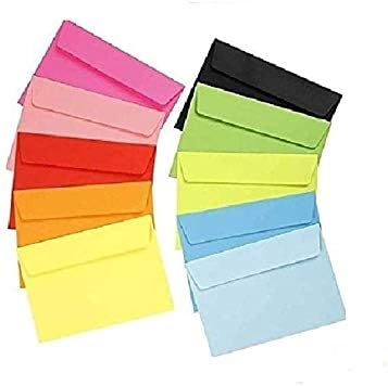 Coloured Envelopes, C6 10,5x15 cm, Assorted Colours, 50 pcs