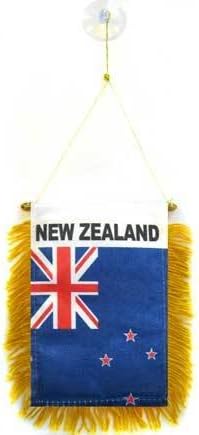 AZ FLAG, New Zealand Mini Banner, 6'' x 4'', 100% Polyester New Zeleander -Kiwi Small Pennant for Car
