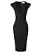 Newdow Lady's 50s Vintage V-Neck Cap Sleeve Pencil Dress