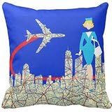 Retro Flight Attendant Throw Pillow Case 18" * 18"