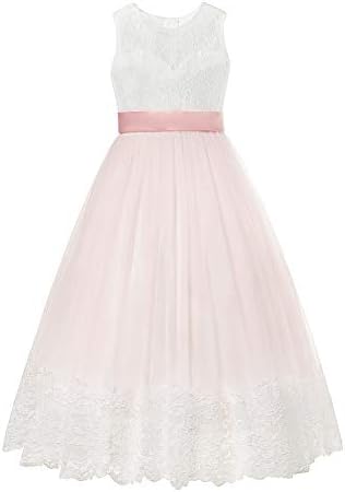 aibeiboutique Little Big Girls Party Gown Princess Lace Dress