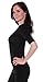 Emmalise Women's Cotton Blend V Neck Tee Shirt Half Sleeves - Black, S