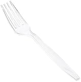 Fineline Flairware 2503-CL Extra Heavy Cutlery Forks In Clear. Pack of 100 (Packaging Design May Vary)