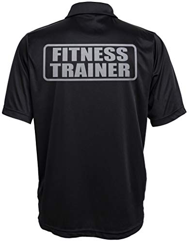 Conspiracy Tee Fitness Trainer Polo, Reflective Design, Performance Polo, Personal Trainer Black