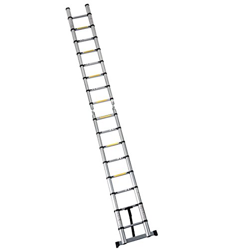 GOOD LIFE 16.5' FT EN131 Professional Folding Aluminum Multi Purpose Telescoping Ladder Extension Extendable Ladder with Spring Loaded Locking Non-slip HMI419 - Thumbnail 6