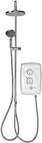 Triton T80 Easi-Fit Plus DuElec Electric Shower 10.5kW White Rainfall Hose view 2