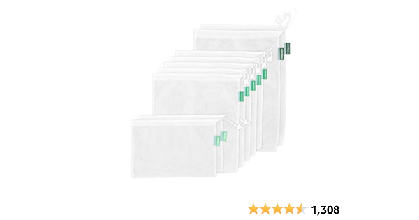 earthwise reusable mesh produce bolsas washable set of 9 premium bolsas