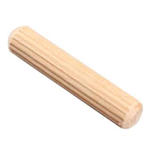 100Pcs Wooden Dowel Cabinet Drawer Round Fluted Wood Craft Dowel Pins Rods Set Furniture Fittings - 6x40mm