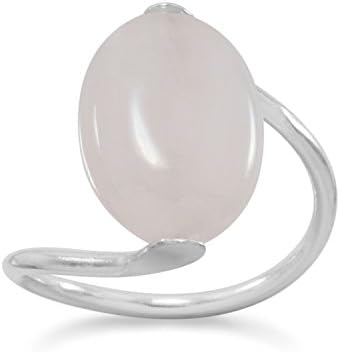 Rose Dyed Quartz Ring with Wrap Band Sterling Silver