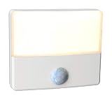Westek LED Motion Sensor Night Light by Amertac - Premium Plug in Night Light Detects Motion & Lights Dark Areas - Dusk to Dawn/Motion Detector Settings - Ultra Slim and Energy Efficient
