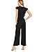 ROMWE Women's Sexy Casual Sleeveless Ruffle Trim Wide Leg High Waist Long Jumpsuit Black M
