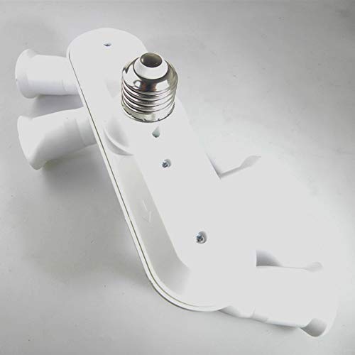 CACT CactusAngui Rotary Splitter E27 to 4 E27 LED Lamp Adapter Converter Bulb Base Socket Holder White