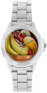Christmas Gifts/Thanksgiving Day Gifts Fruit Grapes and Apple Banana Unisex Stainless Steel Watch