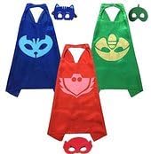 PJ Masks Costumes For Kids Set of 3 Catboy Owlette Gekko Mask with Cape (27.5 inches)