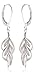 Amazon Collection Sterling Silver Leaf Diamond Earrings (0.02 cttw, I-J Color, I2-I3 Clarity)