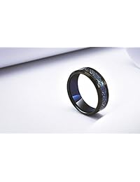 King Will Dragon Blue Celtic Tungsten Carbide Tungsten Silicone Set Ring Mens Black Wedding Band Polished Comfort Fit