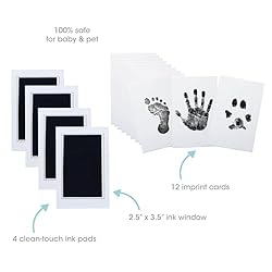 Pearhead 4-Pack Clean-Touch Ink Pad Kit, Mess-Free