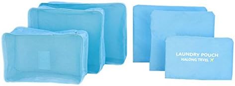 Milaca 6 set travel Organizers Packing Cubes Luggage Organizers Compression Pouches (Light Blue)