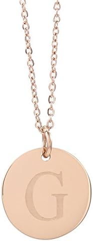 Disc Initial Necklace Gold Personalized Necklaces Custom Engraved Name Necklace Stainless Steel Jewelry (G)
