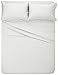 Amazon Brand – Pinzon 400 Thread Count Egyptian Cotton Sateen Hemstitch Sheet Set - Queen, Eggshell