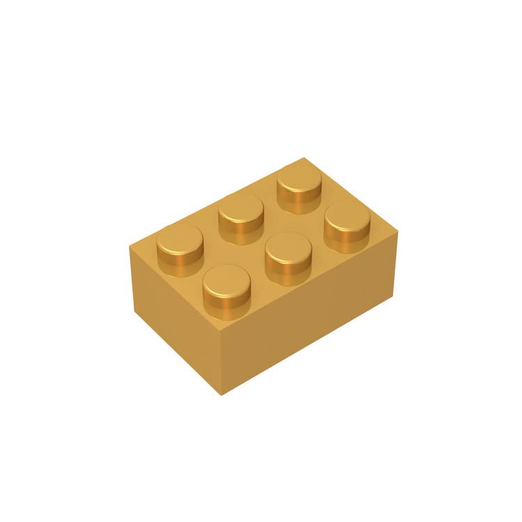 Photo 1 of Classic Bulk Brick Block 2x3, 100 Piece Golden Brick 2x3,Compatible with Lego Parts and Pieces 3002, Creative Play Set - Compatible with Major Brands(Colour:Golden)