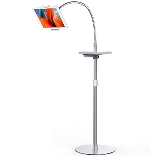 Viozon Gooseneck Tablet Floor Stand with a Portable Tray for 4.510