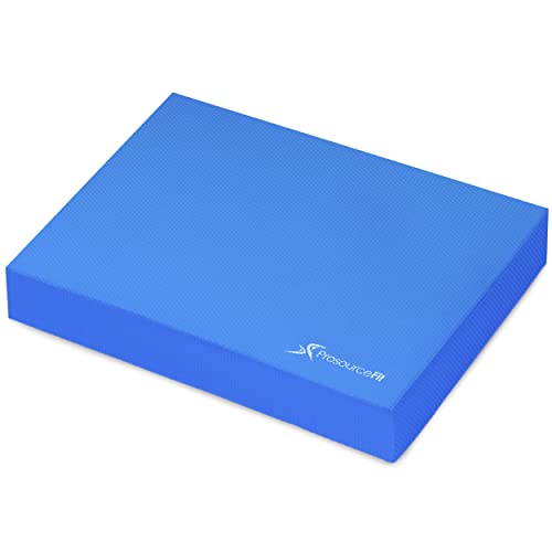 ProsourceFit Exercise Balance Pad – Non-Slip Cushioned Foam Mat & Knee Pad for Fitness and Stability Training, Yoga, Physical Therapy 15.5”x12.75”, Bl