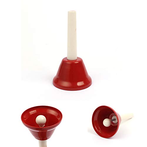 B bangcool 8PCS Hand Percussion Bell Assorted Colors 8 Note Musical Bell Hand Bell Kit