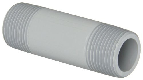 GF Piping Systems CPVC Pipe Fitting, Nipple, Schedule 80, Gray, 3" Length, 3/4" MPT