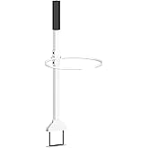 Koutemie Zero Turn Mower Handle, 5 Gallon Bucket Holder with Clamp, White | Zero Turn Bucket Holder for Lawn Mower Bar, Zero Turn Mower Accessories Handle for Garden Yard Trash Cleaning Grabber Tool