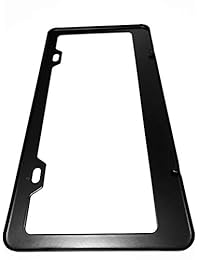 NYCPrimeTech   Marco para matrícula de 2 agujeros de acero inoxidable negro mate, compatible con los estándares de EE. UU. y Canadá de 5.9 x 11.8 in