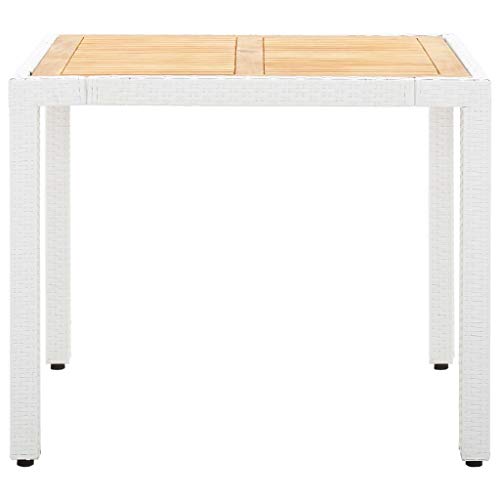 vidaXL Gartenmöbel 5-TLG. Gartengarnitur Sitzgruppe Sitzgarnitur Gartenset Gartentisch Tisch Stühle Poly Rattan Weiß… – Bild 4