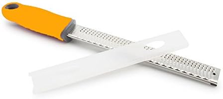 Zester &amp; Cheese Grater - Parmesan Cheese, Lemon, Ginger, Garlic, Nutmeg, Chocolate, Vegetables, Fruits - Razor-Sharp Stainless Steel Blade