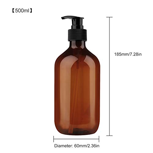 Yebeauty Pump Bottle, Pump Lotion Dispenser 17oz/500ml Empty Bottle with Pump Multipurpose for Emulsion Shampoo or Body Wash Bottle Pack of 2