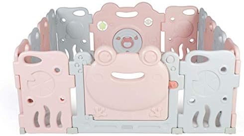 赤ちゃんのゲーテッドペン折り畳み式ホーン屋内屋外の子供たちの活動が幼児赤ちゃん 丈夫な塩基を用いてプラスチックフェンスのために庭を再生し Color Pink